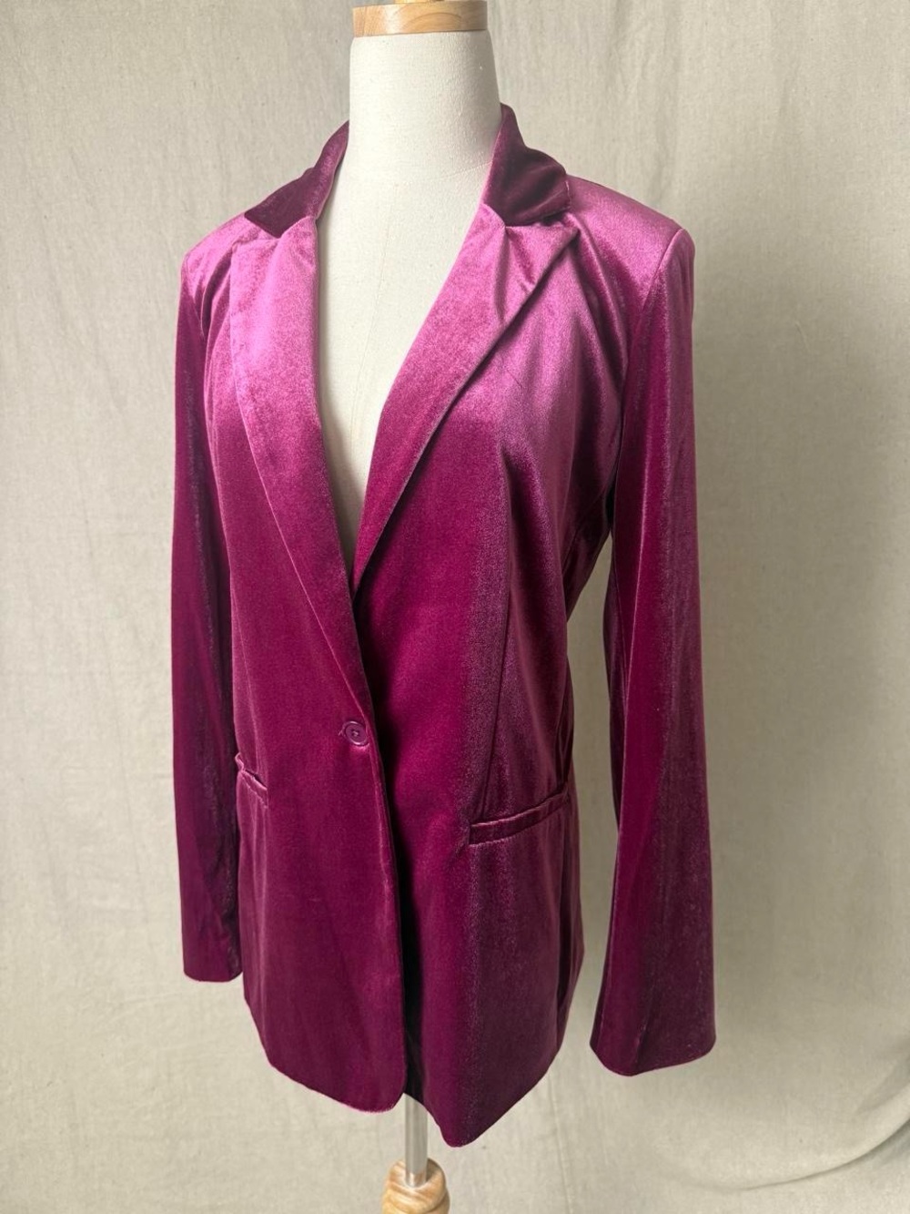 Nine West Raspberry Velvet Blazer